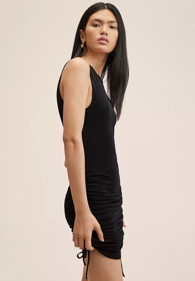 Mango ruched detail dress hotsell