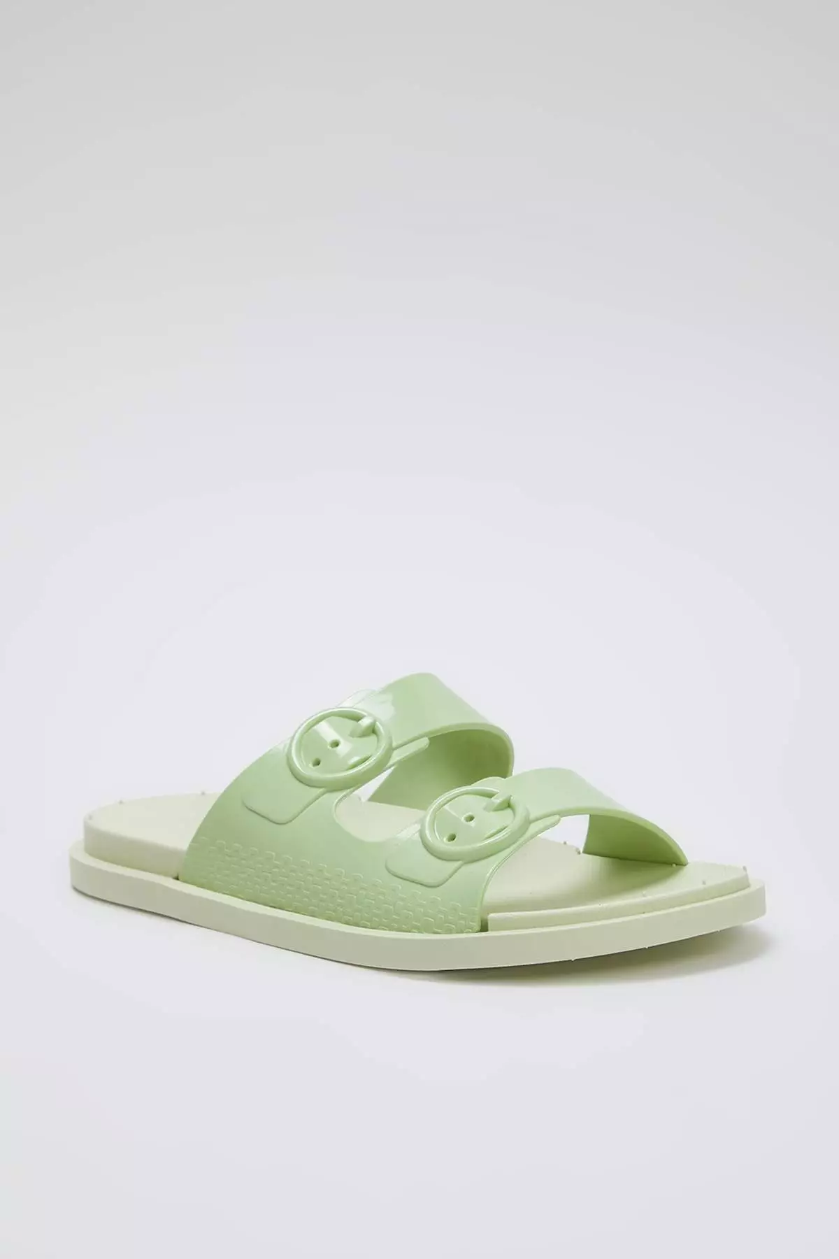 Mint Double Band Buckle Detailed Women's Slippers Takss25Te00060