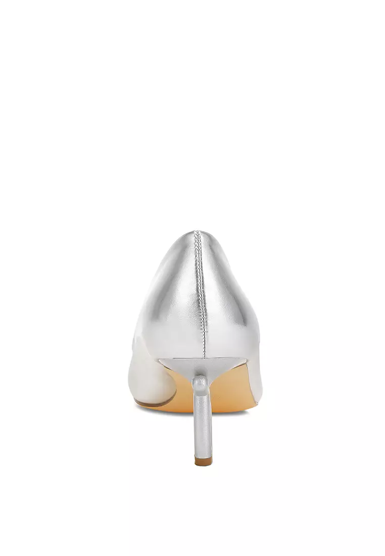 Metallic Fantasy Heel Pumps in Silver