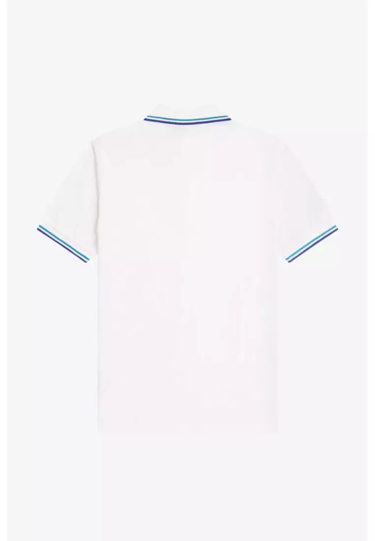 Fred Perry M3600 Twin Tipped Fred Perry Shirt (Snow White / Deep Mint / Soho Eclipse)