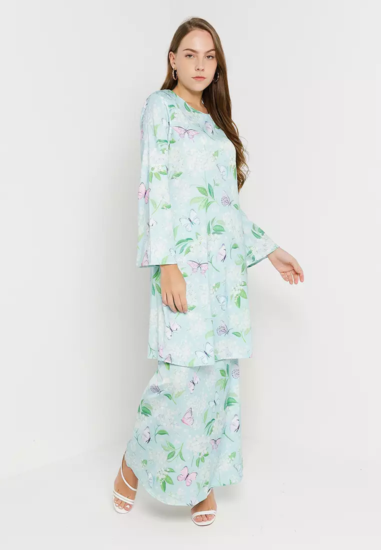 Baju kurung shop mint green online