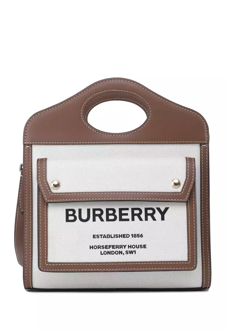 Burberry Burberry Mini Two-Tone Canvas And Leather Pocket Bag Crossbody bag/Top  handle 2024 | Buy Burberry Online | ZALORA Hong Kong