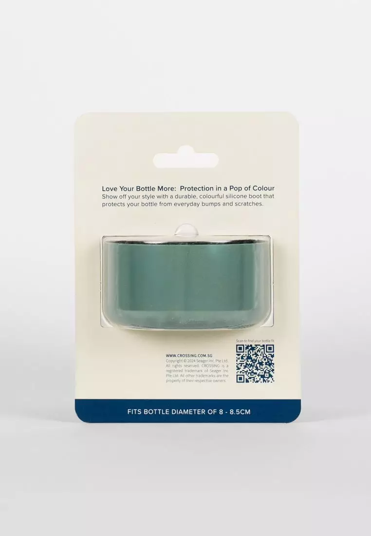 Crossing Silicone Water Bottle Boot - Fits Diameter 8-8.5cm (780ml) Blistered Pack - Sage Green