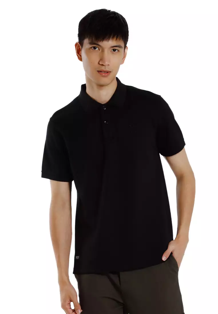 Forest Mens Stretchable Cotton Slim Fit Polo Tee - 23961-01Black