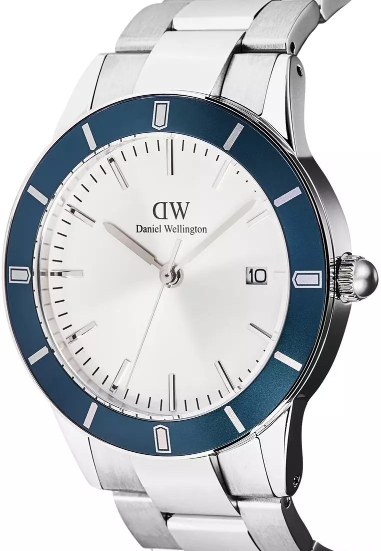 Iconic Paradigma Link Blue Bezel  - Men Watch stainless steel watch DW Official Authentic Original jam tanggan lelaki DW jam tangan