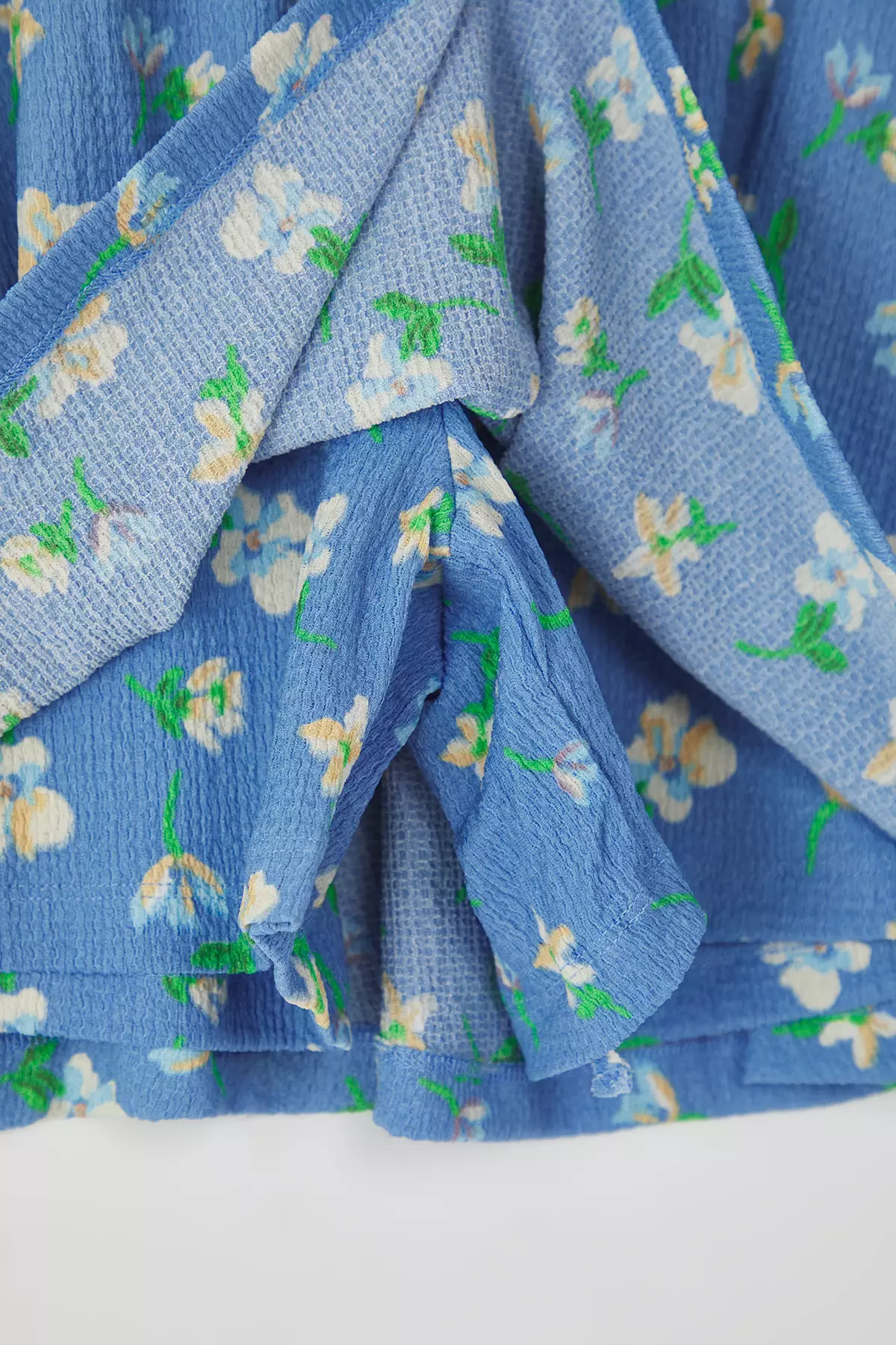 Blue Floral Pattern Large Size Shorts Skirt Tbbss25Ap00025