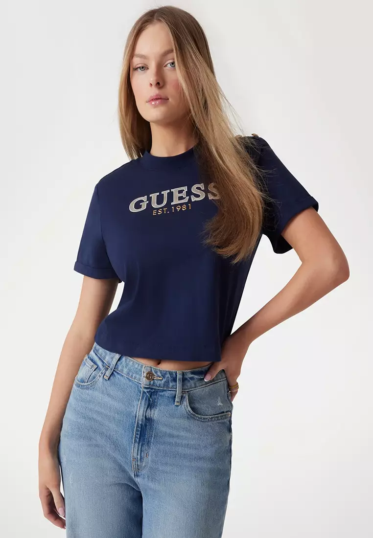 Metal Logo Cropped Tee