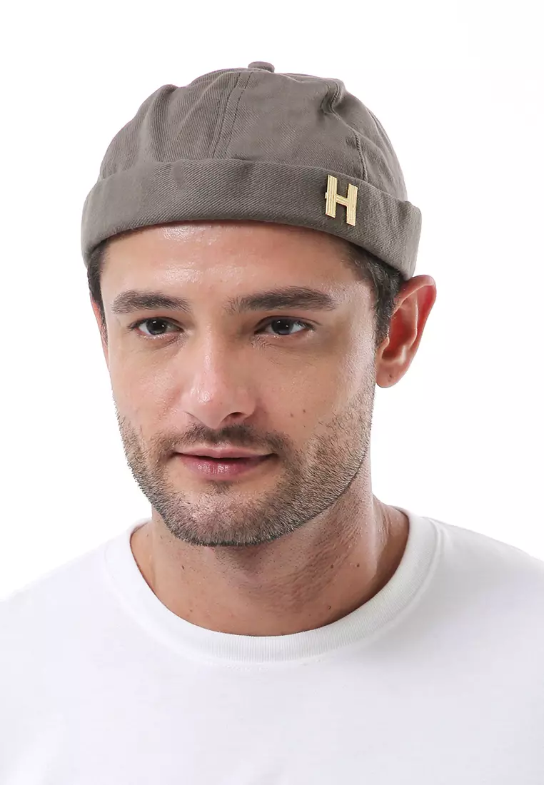 Kai Topi Peci Miki Hat Polos Pria Wanita Uniqe Design Material Cotton ORIGINAL - Dark Gray