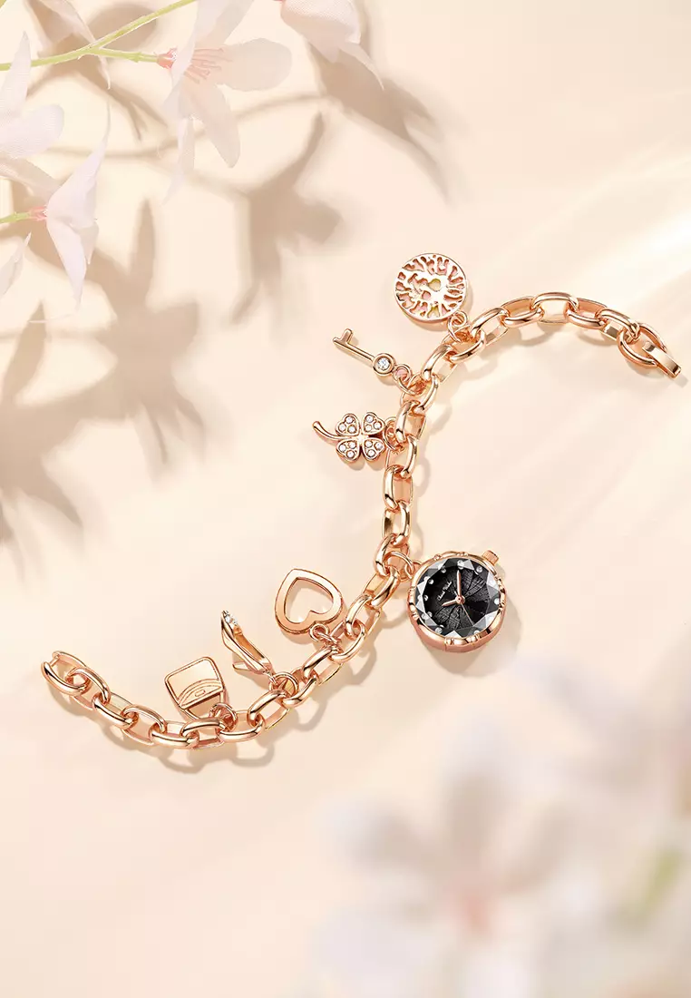 Jam Tangan Wanita Gelang Anti Air Original Mewah Elegan Korea Jam Tangan Cewek Kecil rosegold