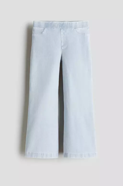 Wide denim-look trousers
