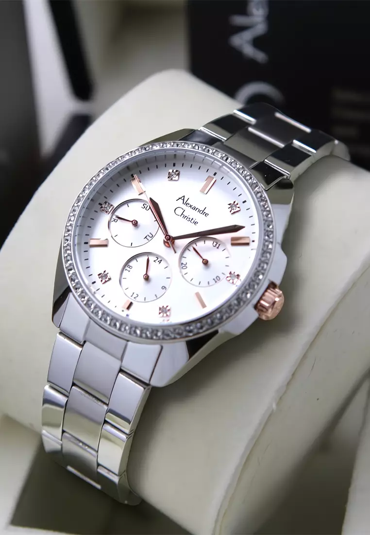 Alexandre Christie 2A49BFBSSSLRG - Jam Tangan Wanita - Silver - Stainless Steel