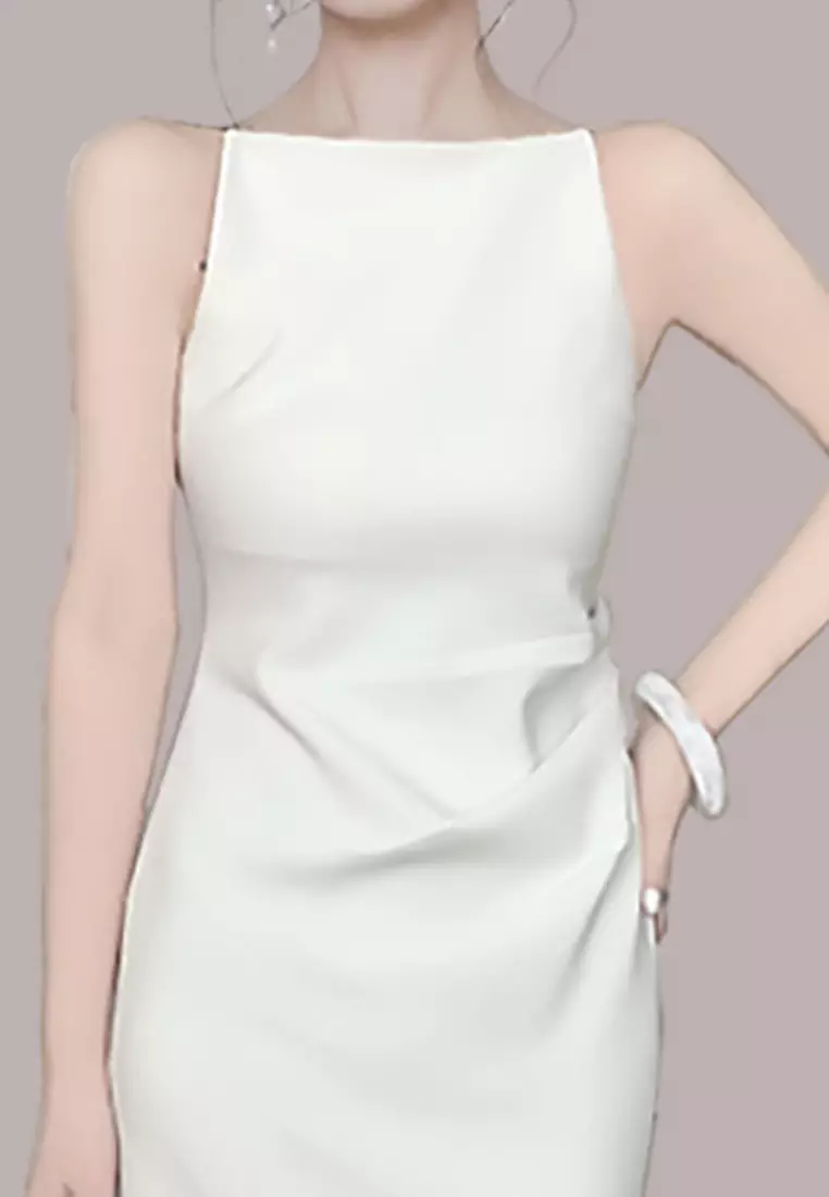 2025 S/S 高級感復古無袖修身連身裙 A23022409W