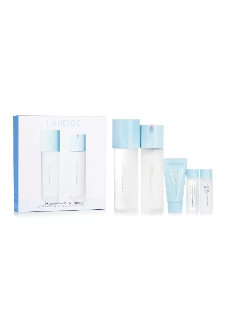 Laneige - Water Bank Blue Hyaluronic 2 Step Essential Set For Combination to Oily Skin 5pcs