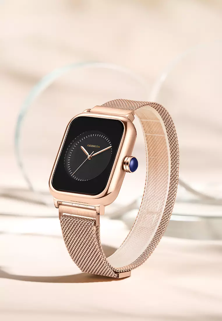 jam tangan wanita tali stainless steel anti air fashion bisnis