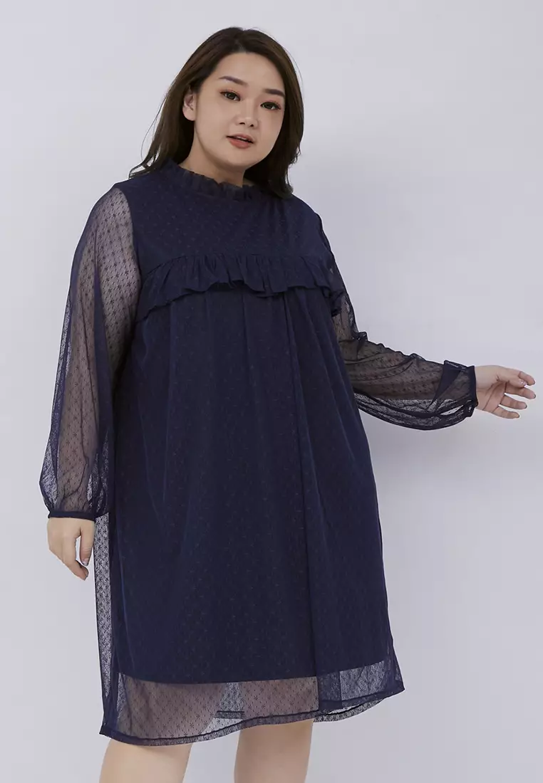 Plus Size Dress Ae Ri Navy