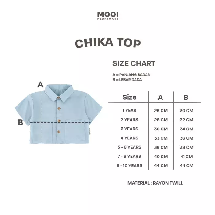 Mooi Atasan Anak Perempuan Chika Top - Dusty Pink