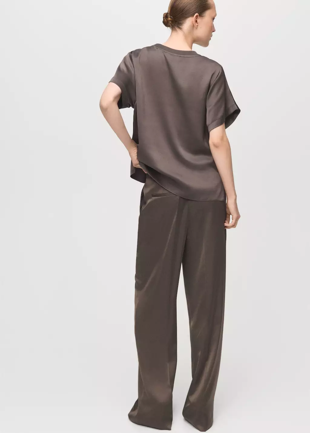 Celana straight satin