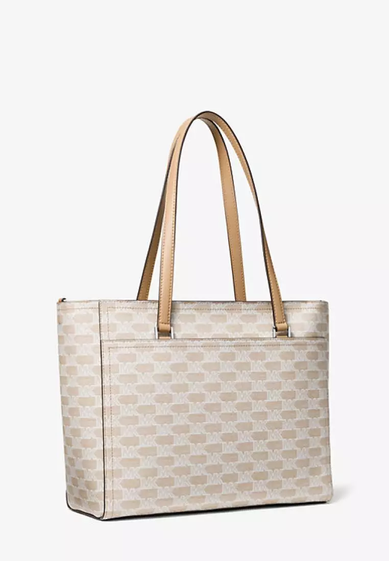 Michael Kors Maisie Large Logo Stripe 3-in-1 Tote Bag Camel