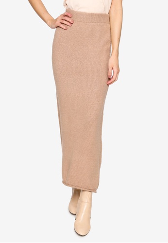 brown knit skirt
