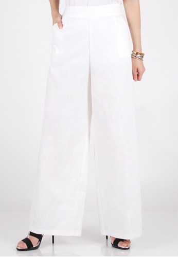 Kulot Cotton Linen Maxi Culottes - White