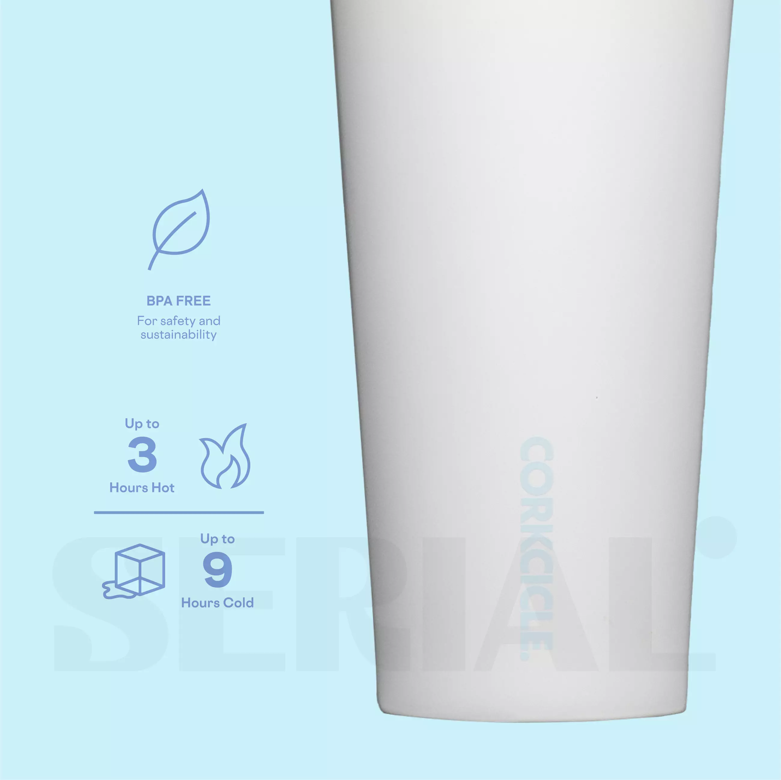 CORKCICLE® Tumbler 16oz - Ceramic White / Powder Blue