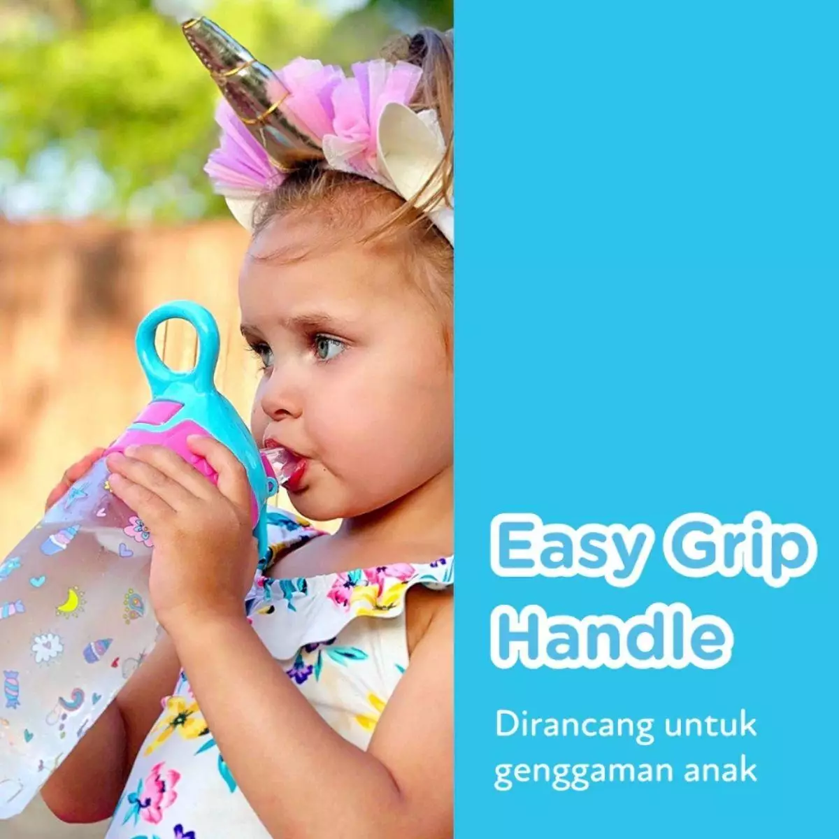 Nuby Sippycup Flip-It Kids Bottle 532 ml Surf Pink - Botol Minum Anak BPA Free 18M+