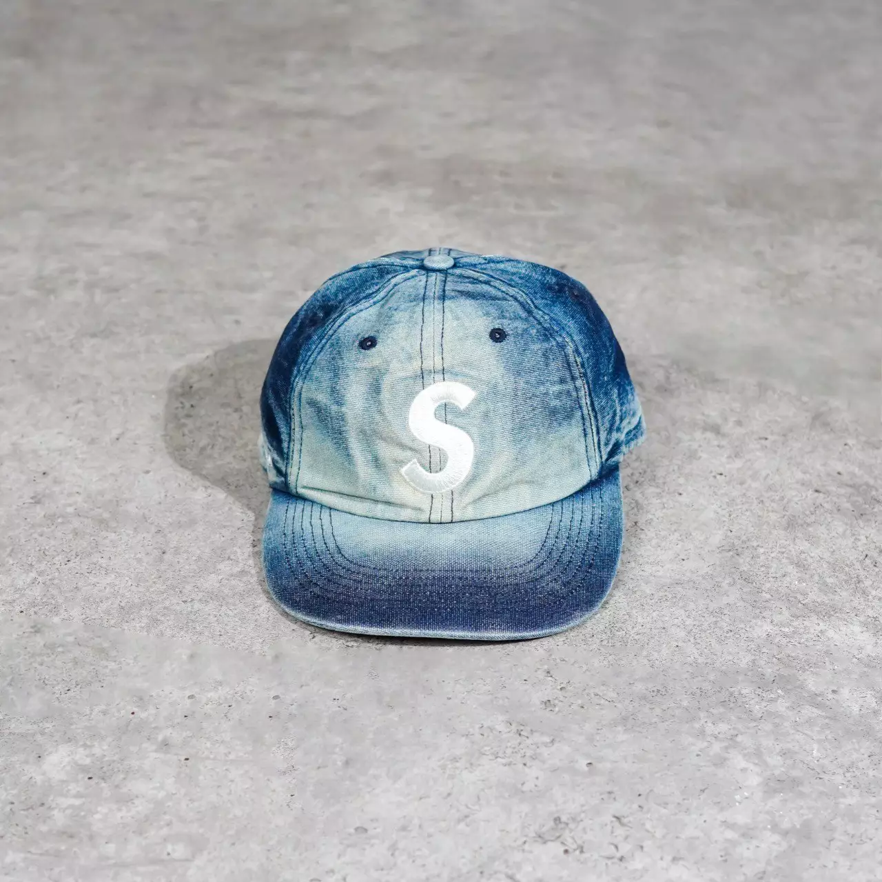 Topi SUPREME CORDURA S LOGO 6-PANEL DENIM GREEN BLUE CAP 100% ORIGINAL