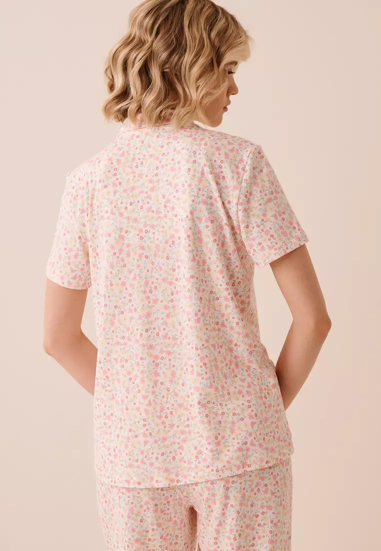Ditsy Floral Print Super Soft Button-down Shirt