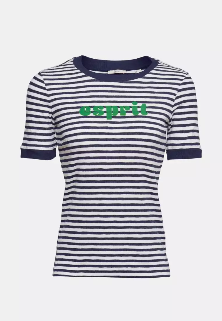 ESPRIT Striped logo t-shirt