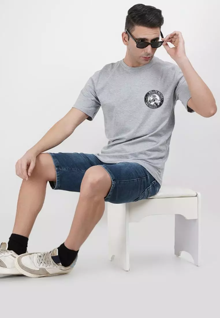 Roller Blade Grey Cotton Short Sleeve Essential T-Shirt