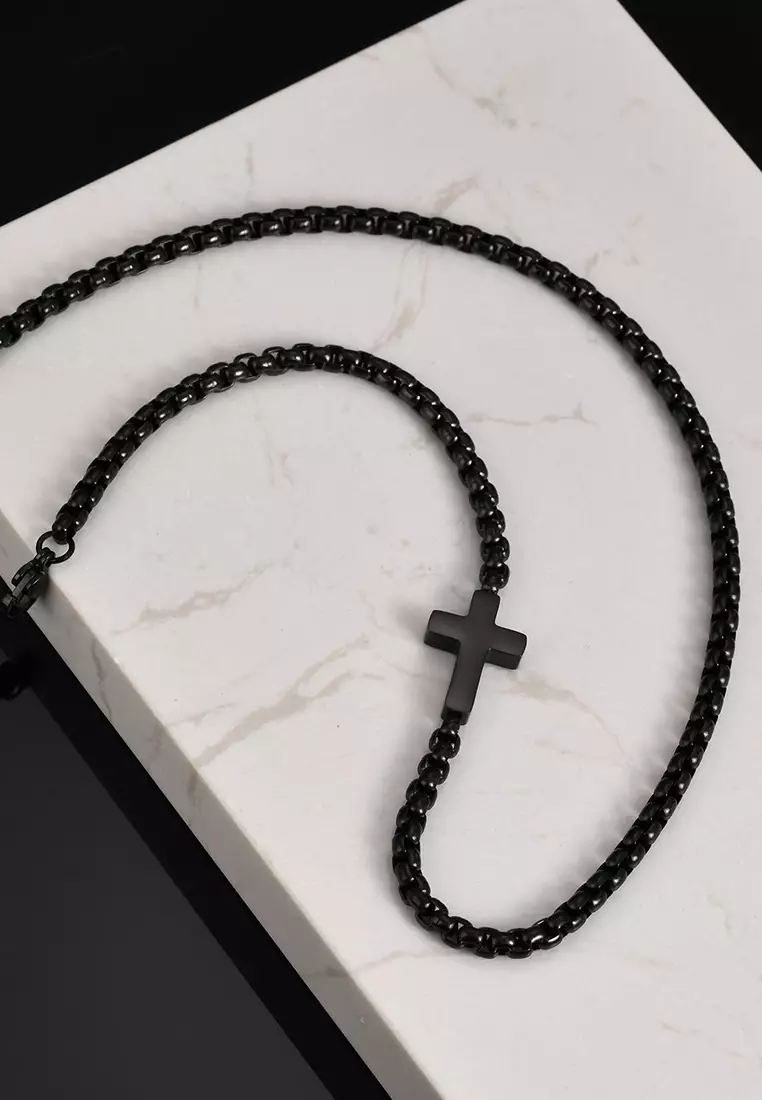 Titanium Steel Minimalist Cross Necklace JW QX-1892
