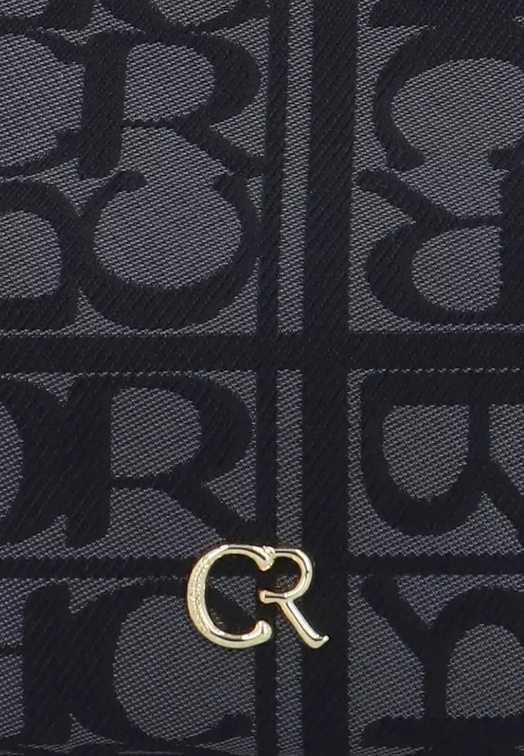 Carlo GEO Jacquard Shoulder Bag - Black