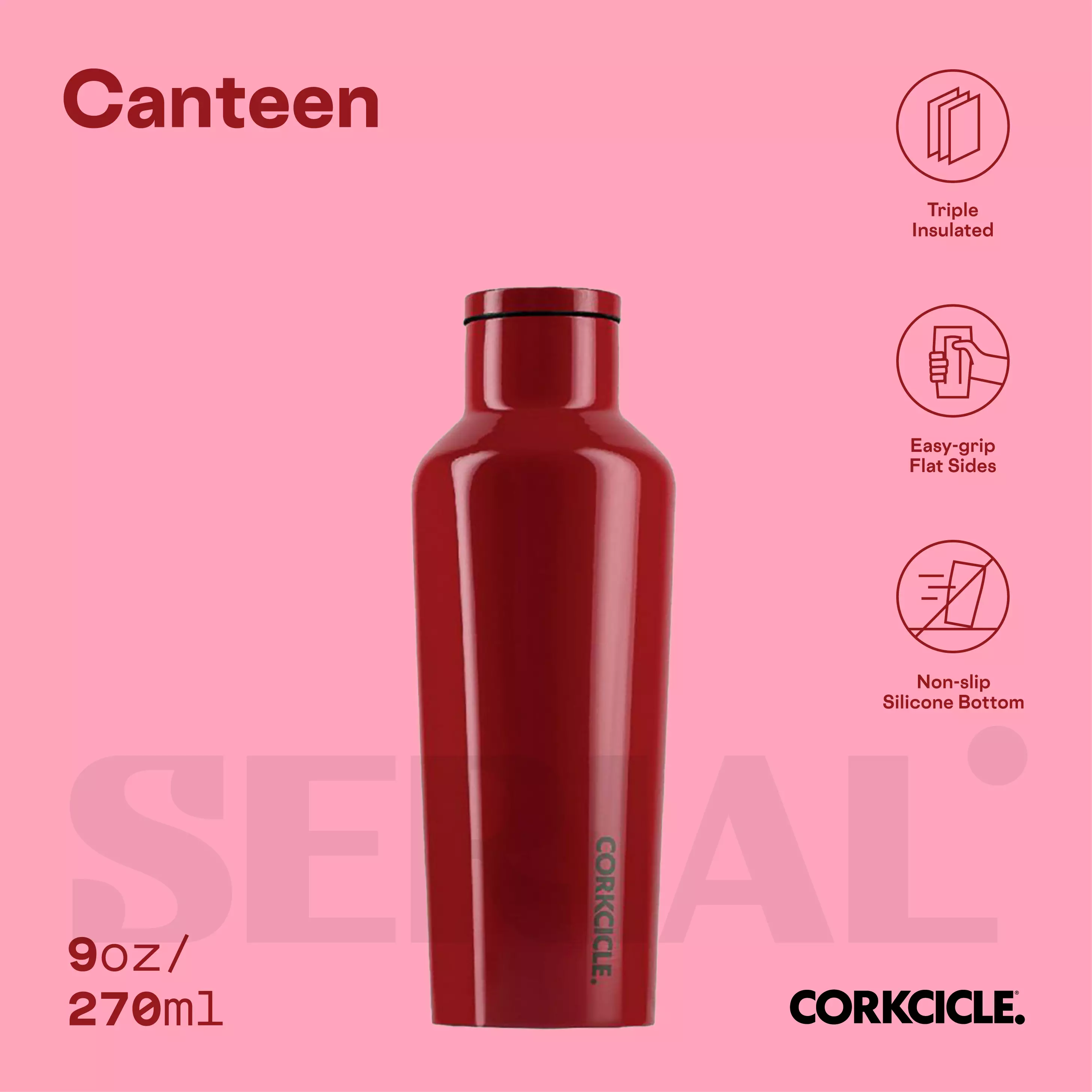CORKCICLE® Canteen 9oz - Dipped Cherry Bomb