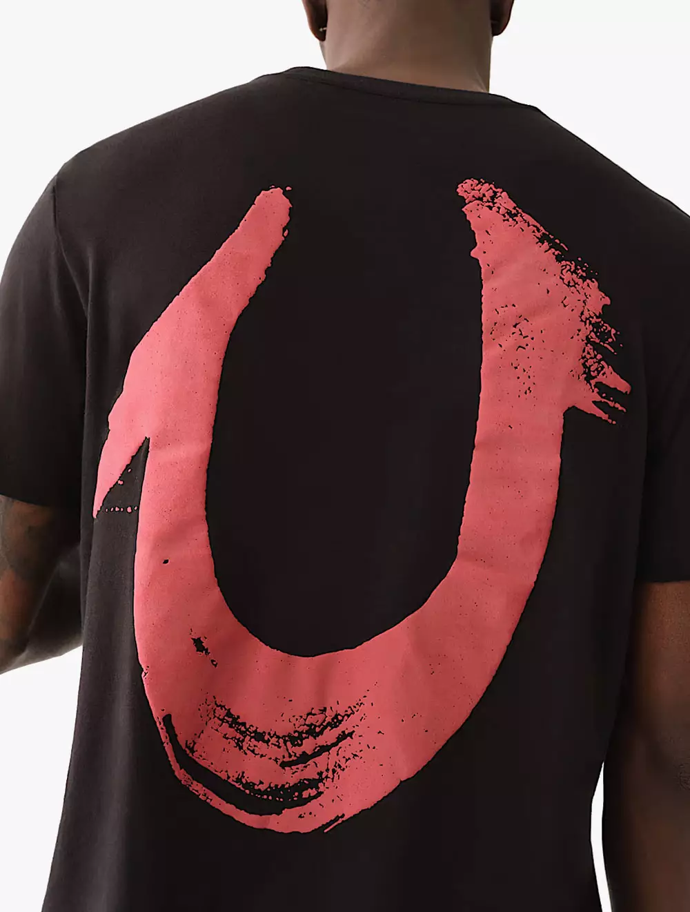 True Religion - Men T-Shirts - RELAXED NU BRUSH TEE - Black/Red