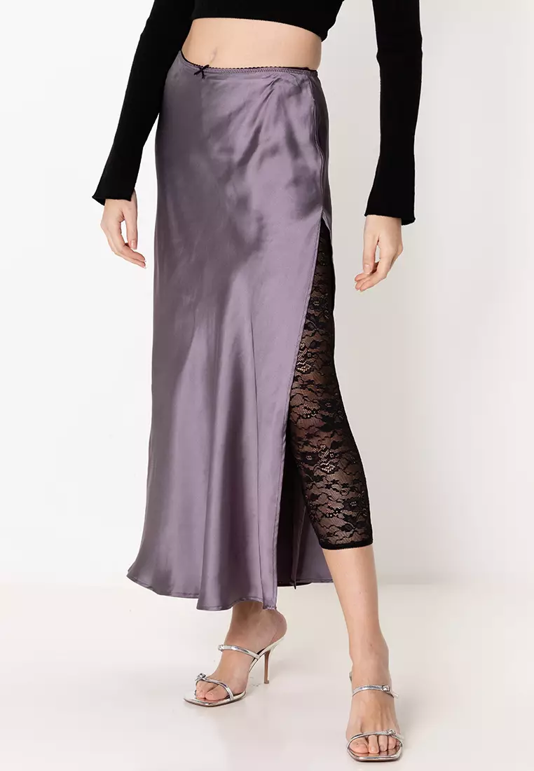 ZARA Side Slit Skirt with Bow Detail 2025 | Buy ZARA Online