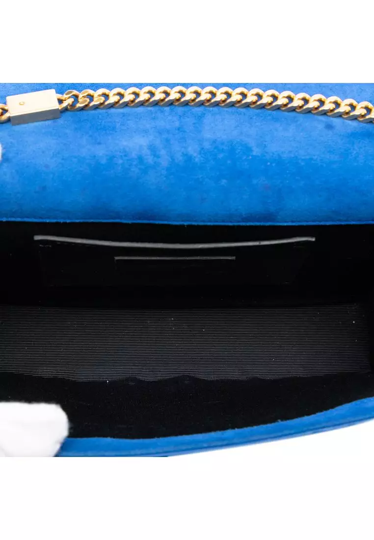 Pre-Loved Saint Laurent Medium Suede Monogram Kate Tassel Crossbody