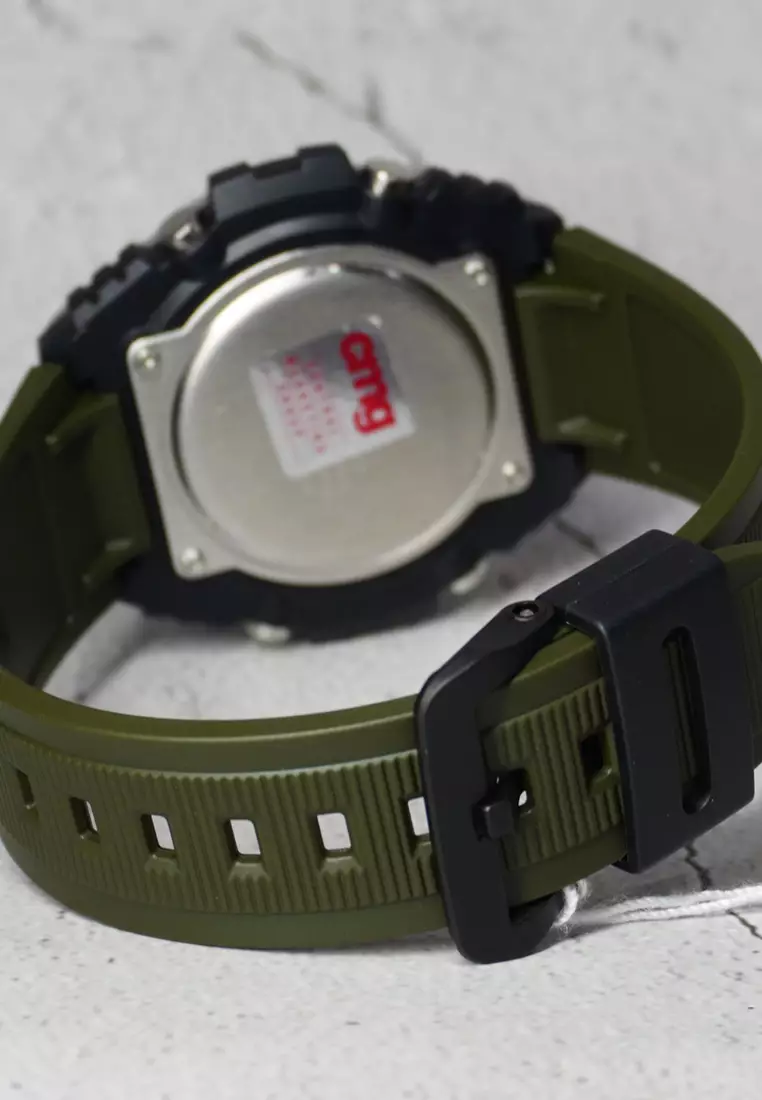 Men's Analog-Digital Watch MWQ-100-3A Black Resin Strap Sport Watch