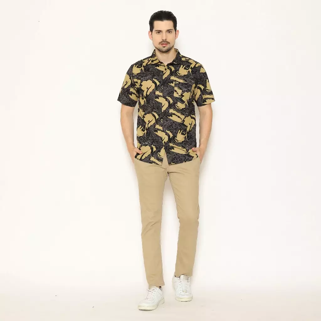 AMK Kemeja Pria Lengan Pendek SHP Basel S/S Black