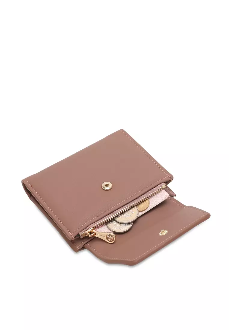 Women's Short Purse With Coin Compartment - Purple