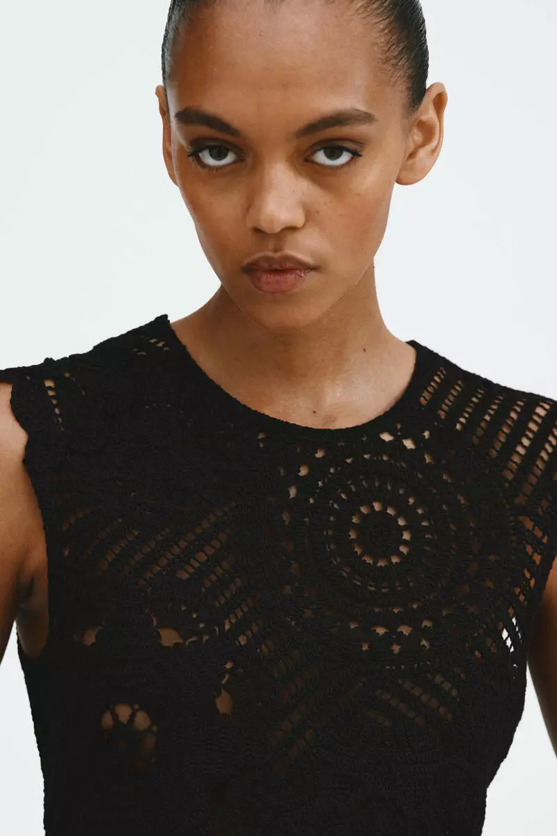 Buy H&M Crochet-look peplum top 2026 Online | ZALORA