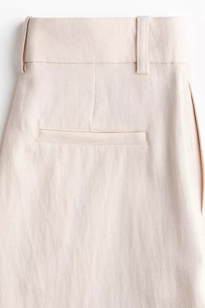 Wide linen-blend trousers