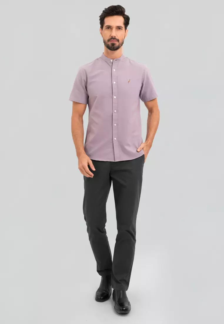 Polo Haus - Men’s Cotton Mix Signature Fit Mandarin Collar MBSSE003