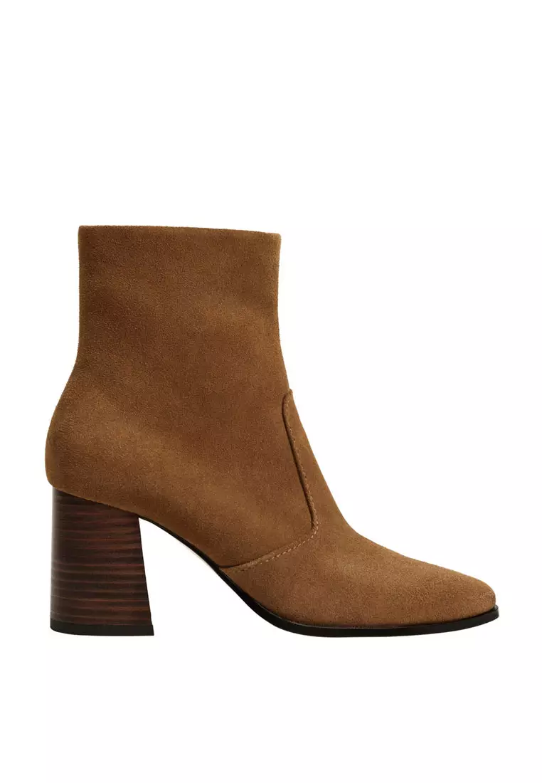 Discount on Mango  shoes - SKU: Heel Leather Ankle Boots