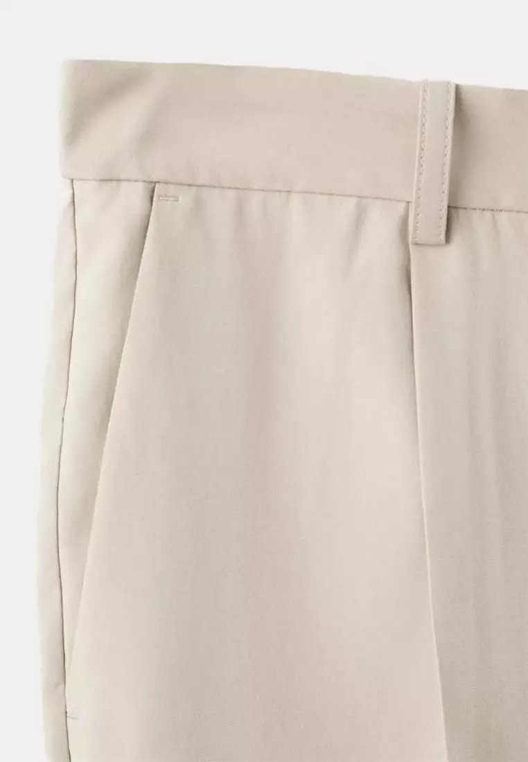 Regular-Fit Pleated Trousers
