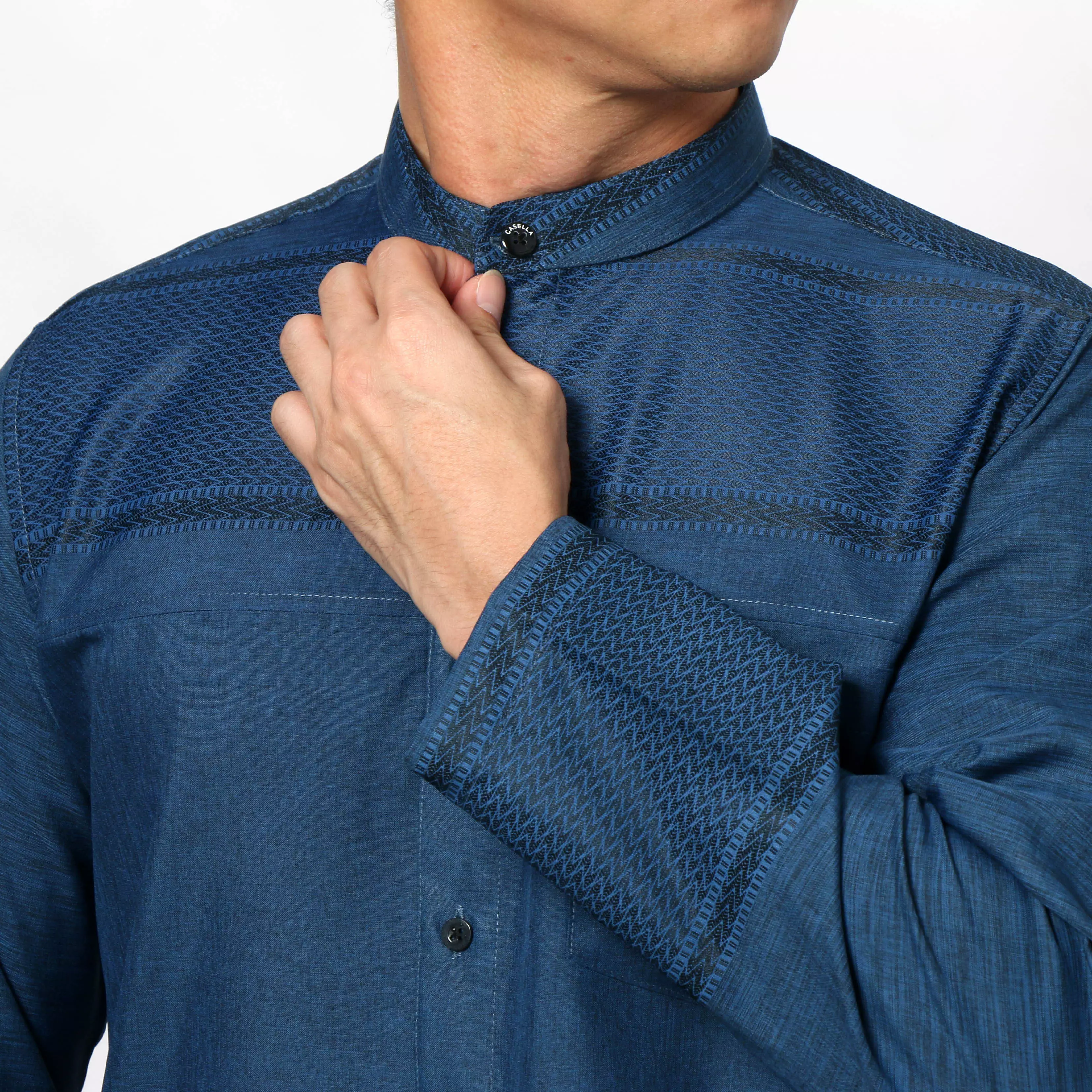 Casella Baju Koko Pria Lengan Panjang Exclusive Premium Blue 9766