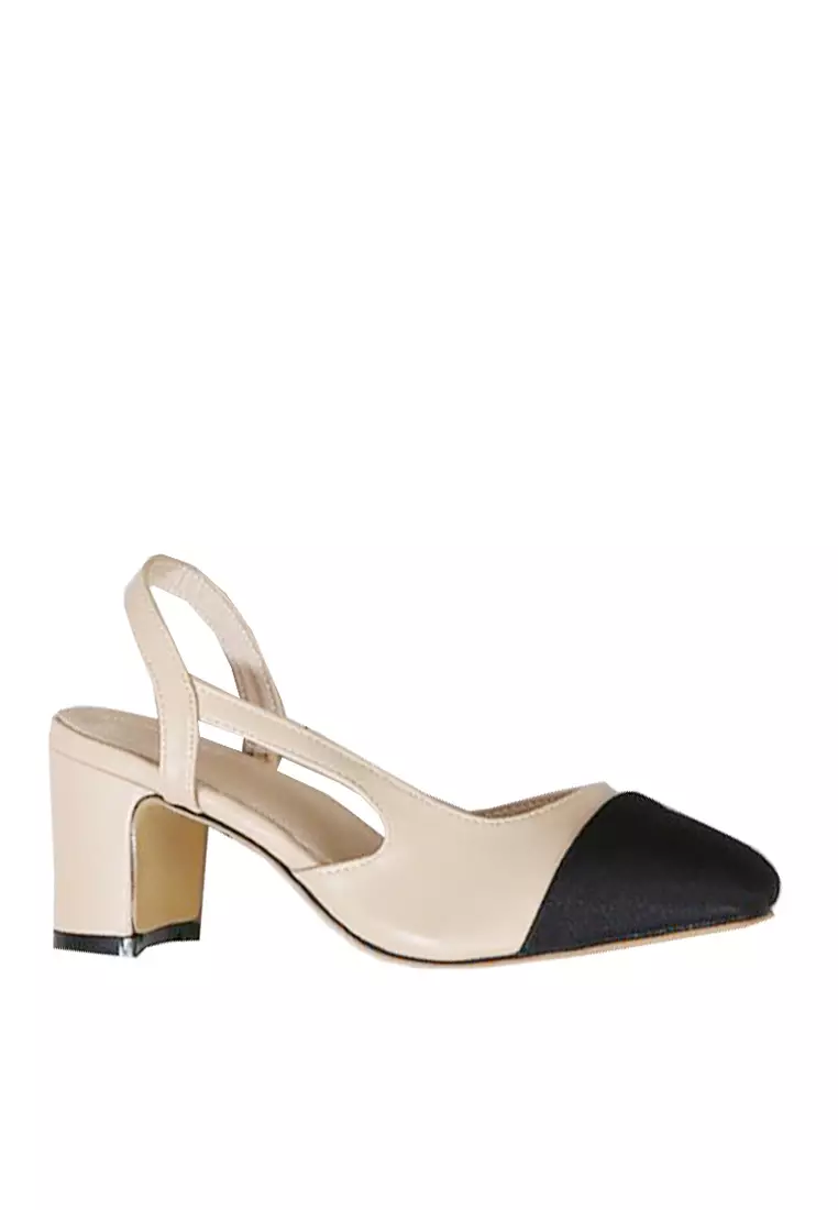 Discount on Twenty Eight Shoes  shoes - SKU: VANSA Colorblock Back Strap Mid Heel Pumps VSW-H328.6.5