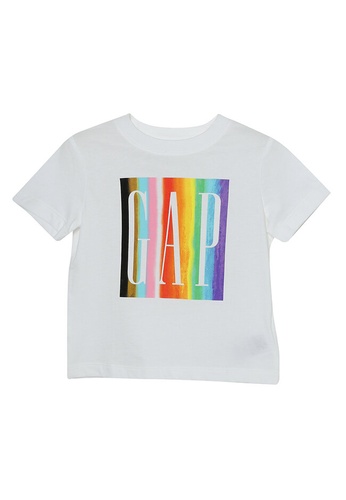 GAP white Pride Short Sleeves T-Shirt 69207KA5CAF10DGS_1