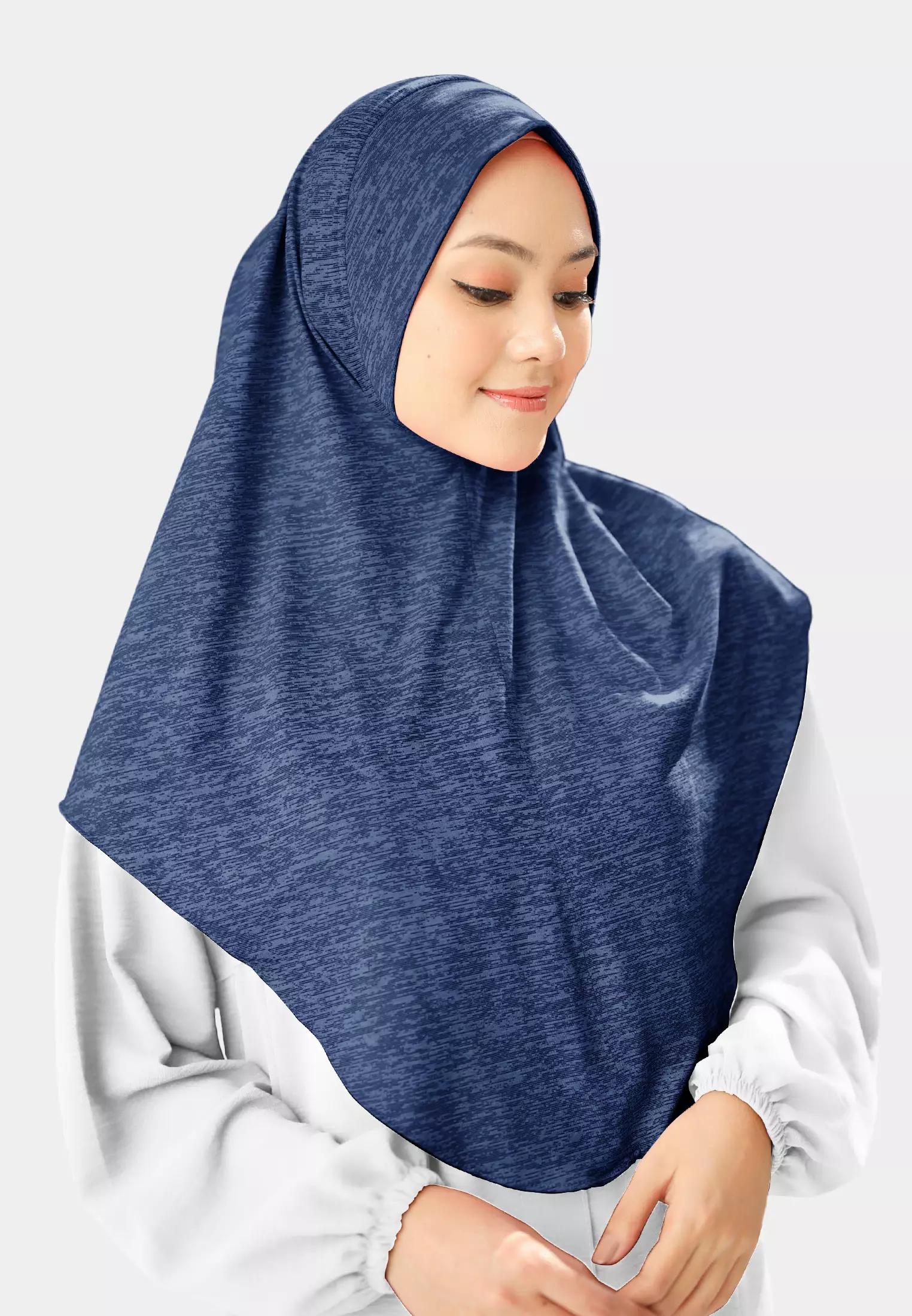 Cotton Bee - Gyra Instan | Bergo Jersey Tekstur - Deep Navy