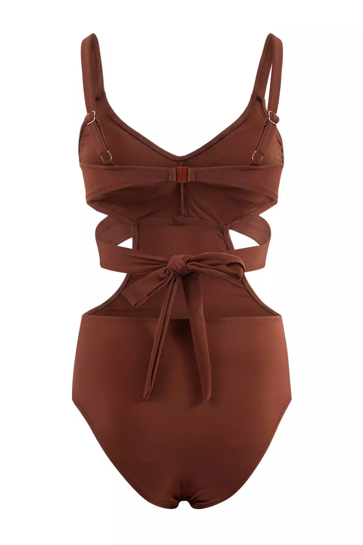 Brown Cut Out Detailed Covered Regular Mayokini Tbess26My2