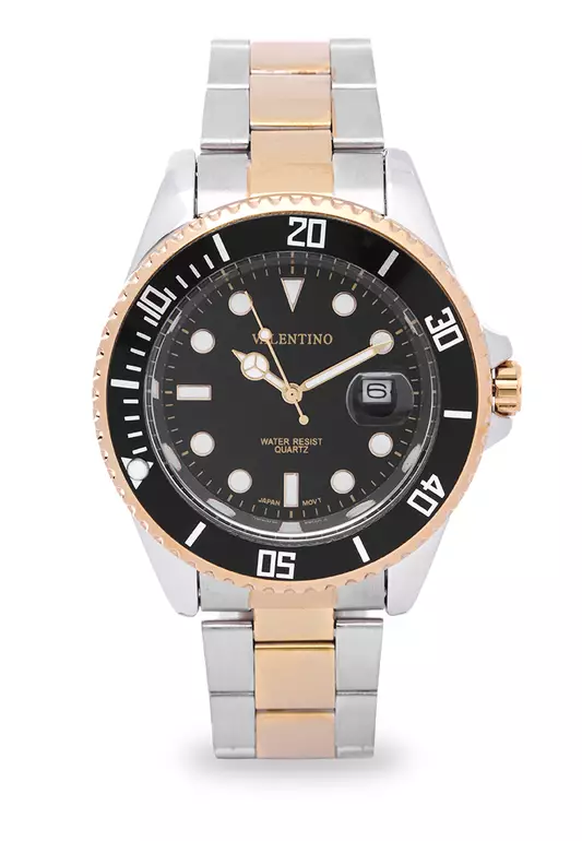 Analog Watch 20121579-Two Tone - Black Dial